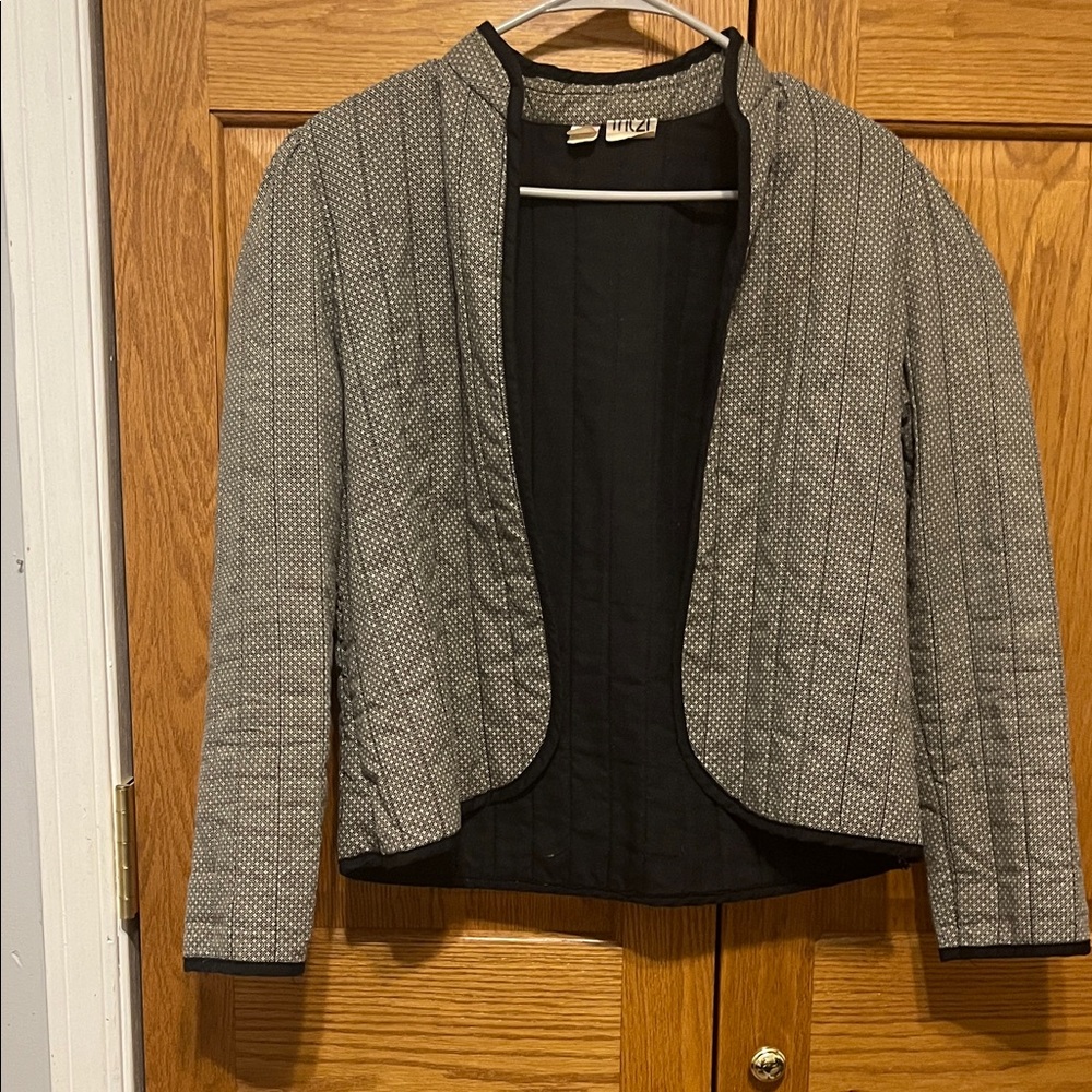 Ann Taylor Textured Black and Gray Blazer